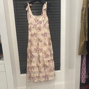 Zimmermann Cream and Purple Floral Maxi Dress